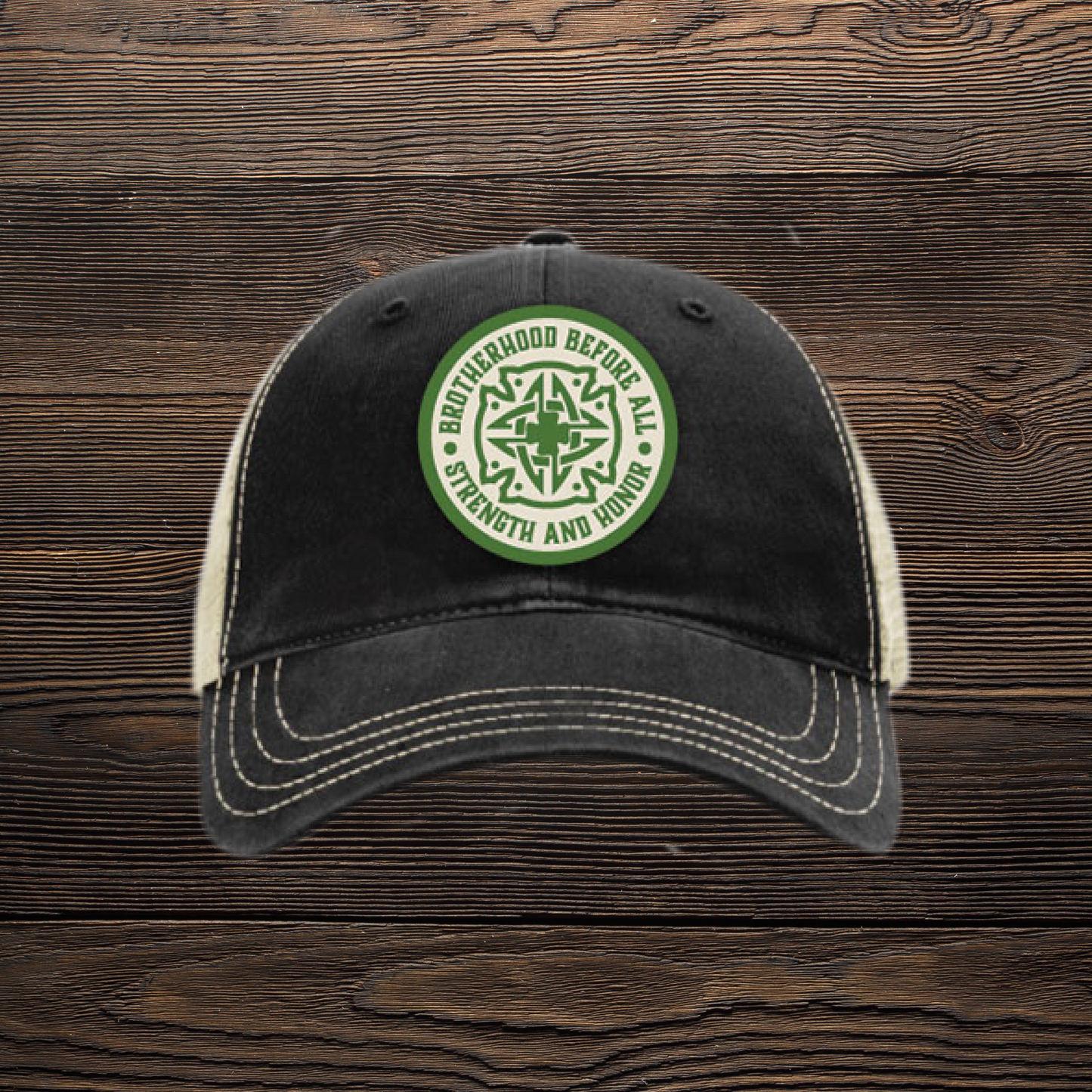 Brotherhood Before All Black Trucker Hat