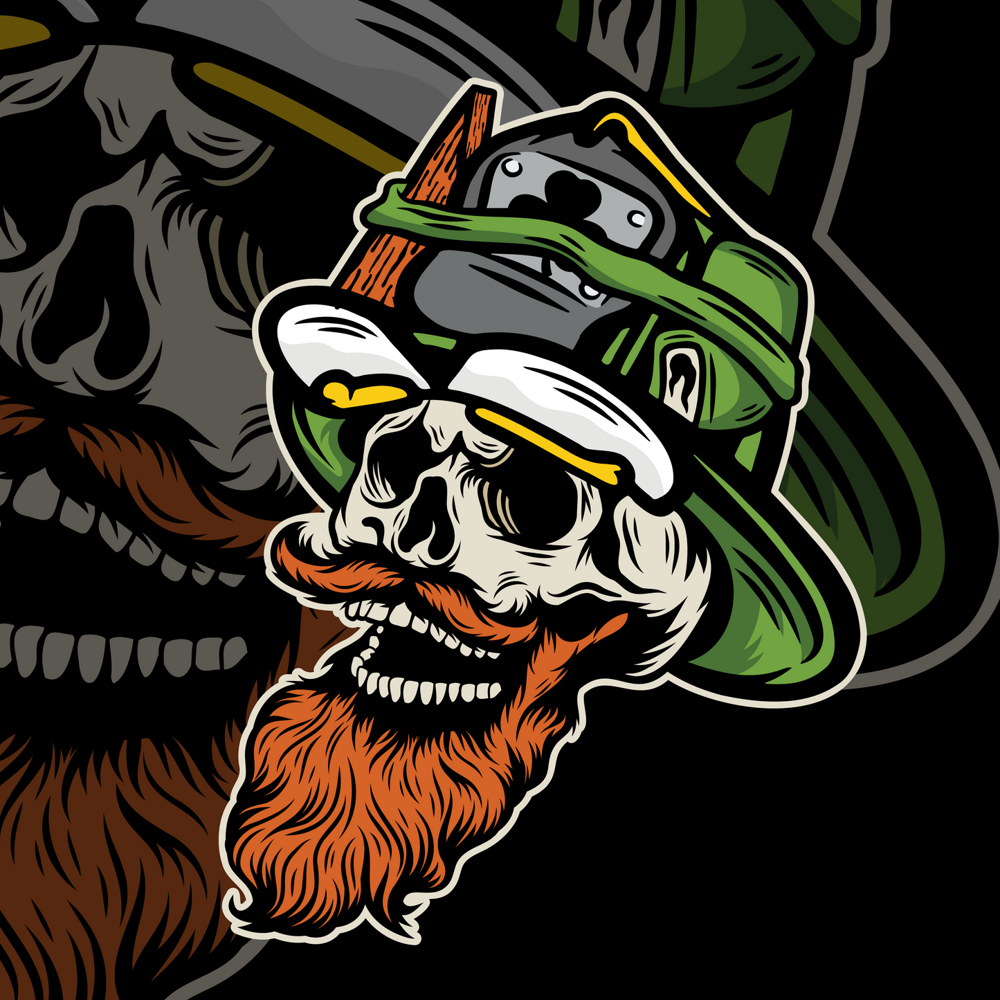 Irish Themed Skull Sticker