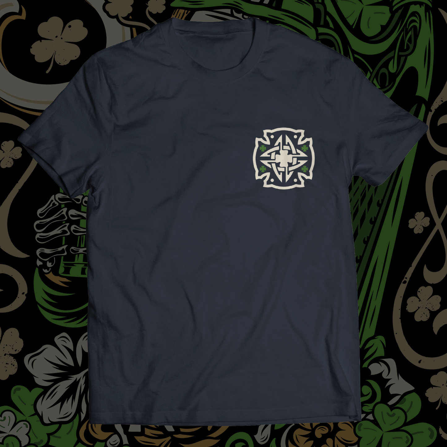 "Slainte Agus Tainte" Cheers to Health and Wealth New Navy Short Sleeve Shirt
