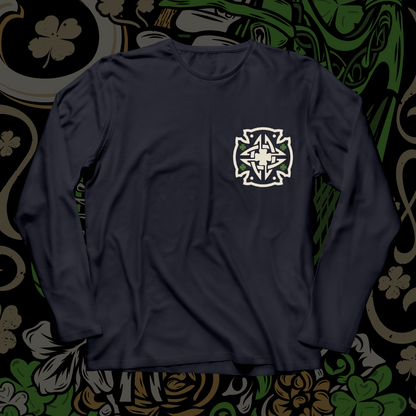"Slainte Agus Tainte"Cheers to Health and Wealth New Navy Long Sleeve Shirt