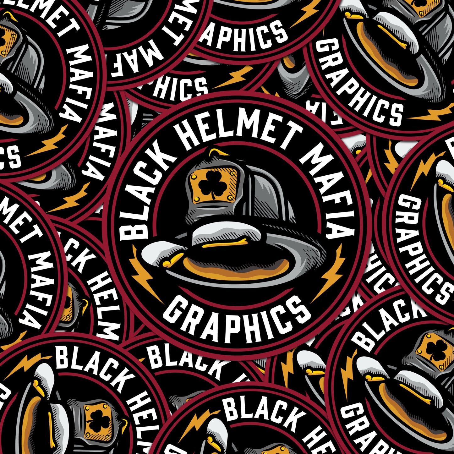 Black Helmet Mafia GFX Logo Sticker