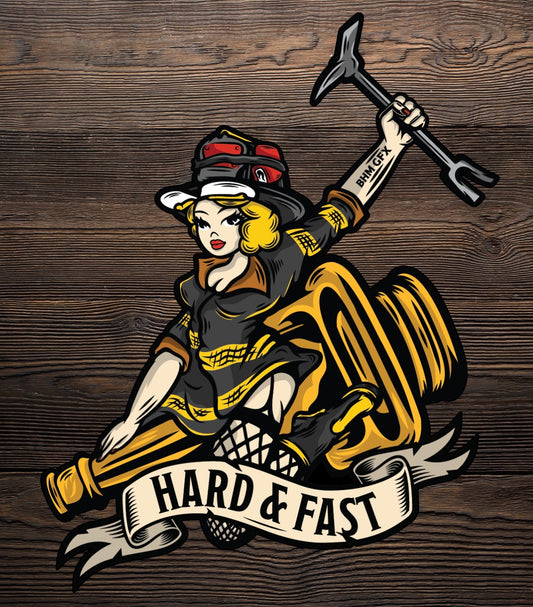 Hard & Fast Helmet Sticker