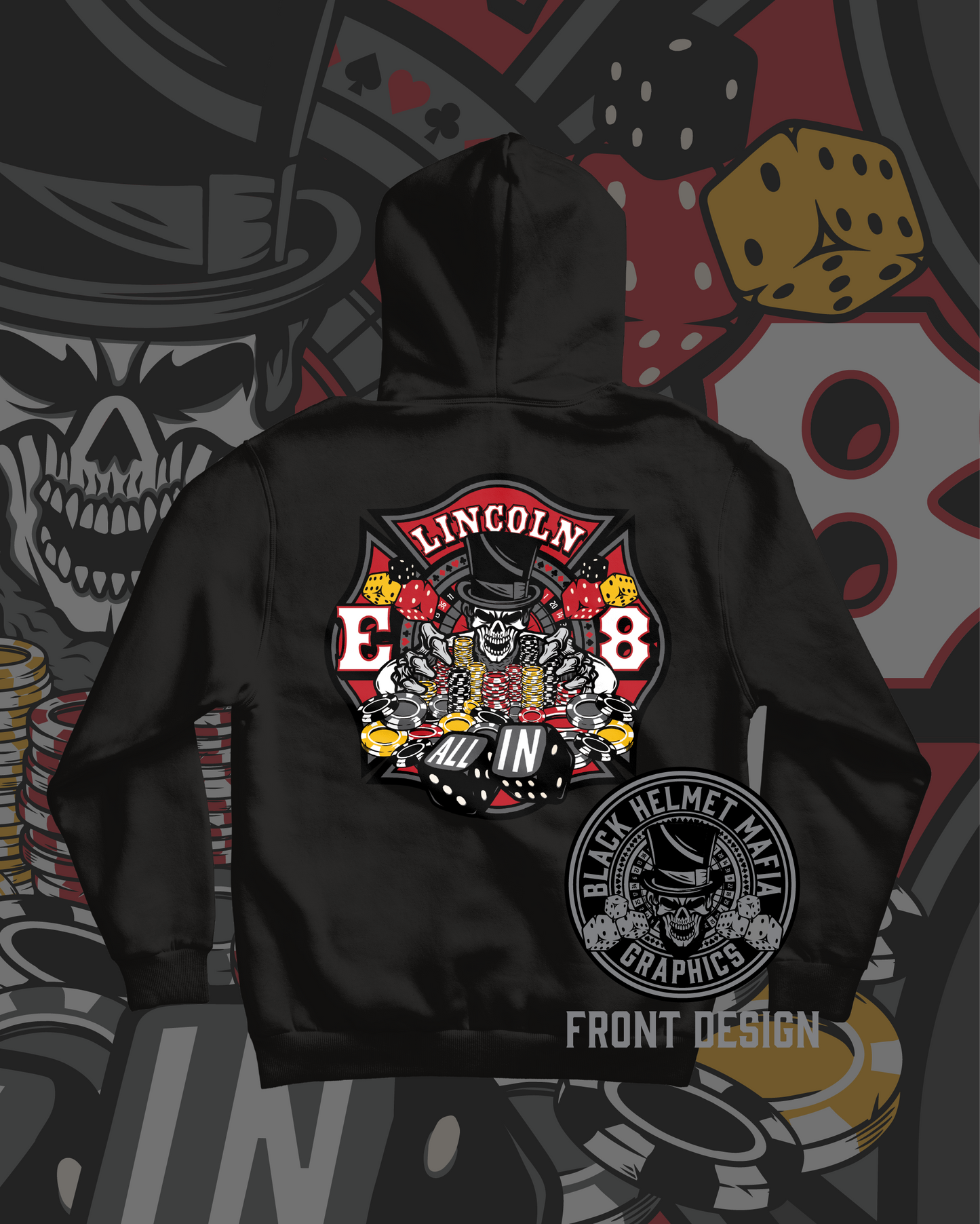 "All In" Lincoln Fire Engine 8 Collaboration Hoodie
